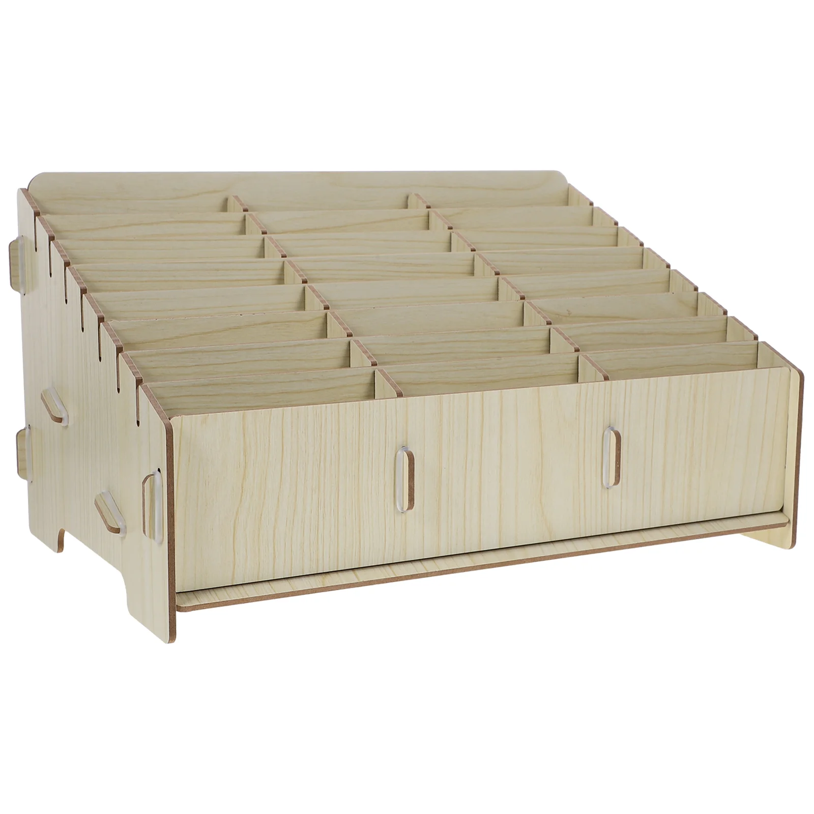 

Desktop Mobile Phone Organizer Case Management Box Cell Holder Classroom Storage Wood Office