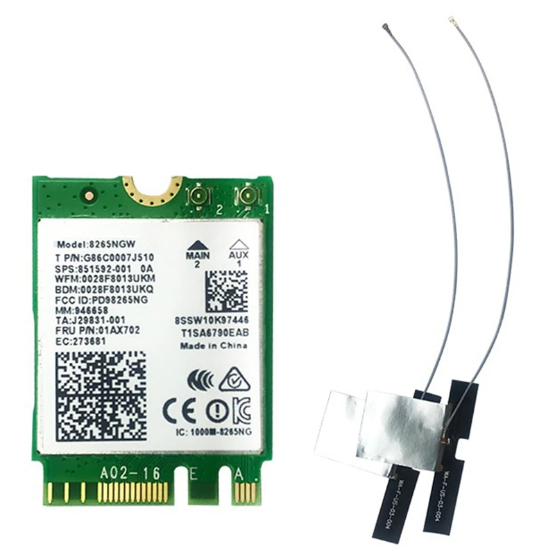 

2.4Ghz-5Ghz Dual-Band Network Card AC8265 With IPEX4 Generation Flexible Antenna For Jetson Nano