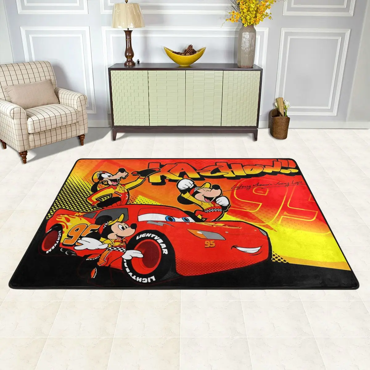 Ковер Lightning McQueen Miniso для дома гостиной спальни модные водонепроницаемые