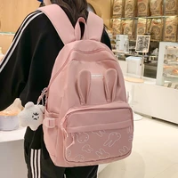 2022 cute rabbit book bag waterproof light weight schoolbag student harajuku college fashion school backpack for teenage girls