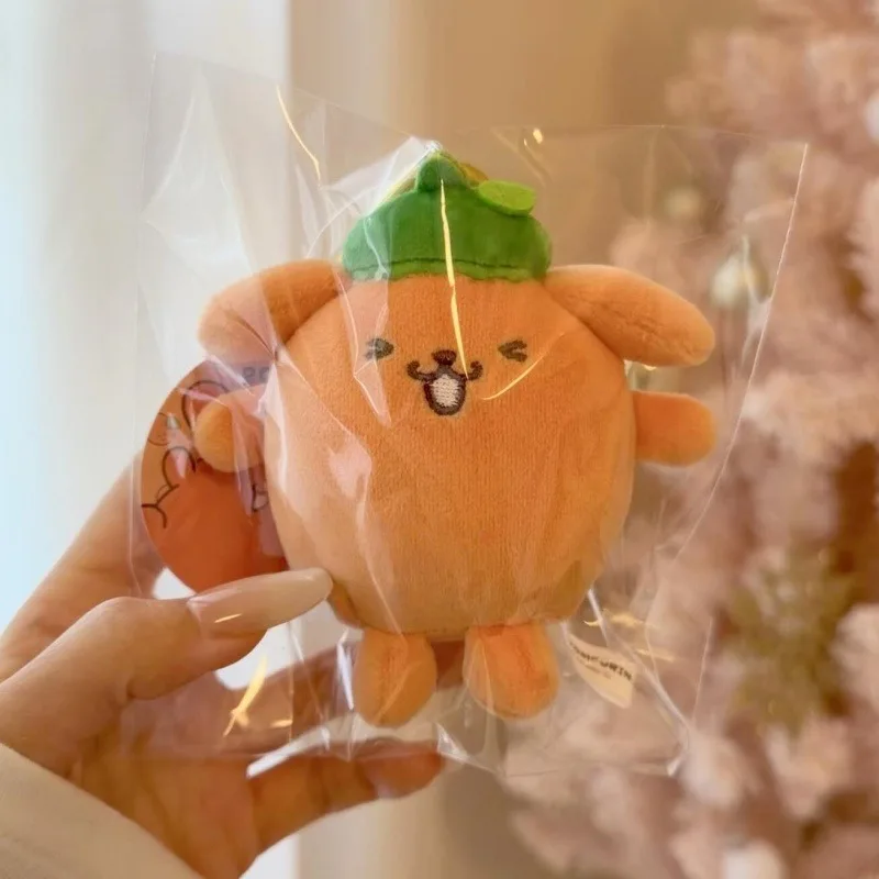 Фото Плюшевая игрушка-брелок Sanrio Pompompurin в виде фруктового пудинга, 10 см, цвета содовой, мягкая набивная кукла-подвеска, подарок для девочек №5