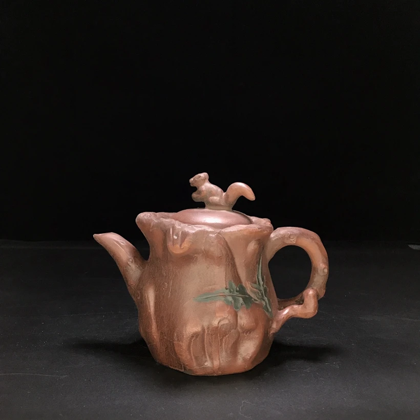 Chinese Yixing Tea Pot Handmade Purple Clay Zisha Squirrel Pot Teapot Raw Ore Chen Mingyuan 480cc