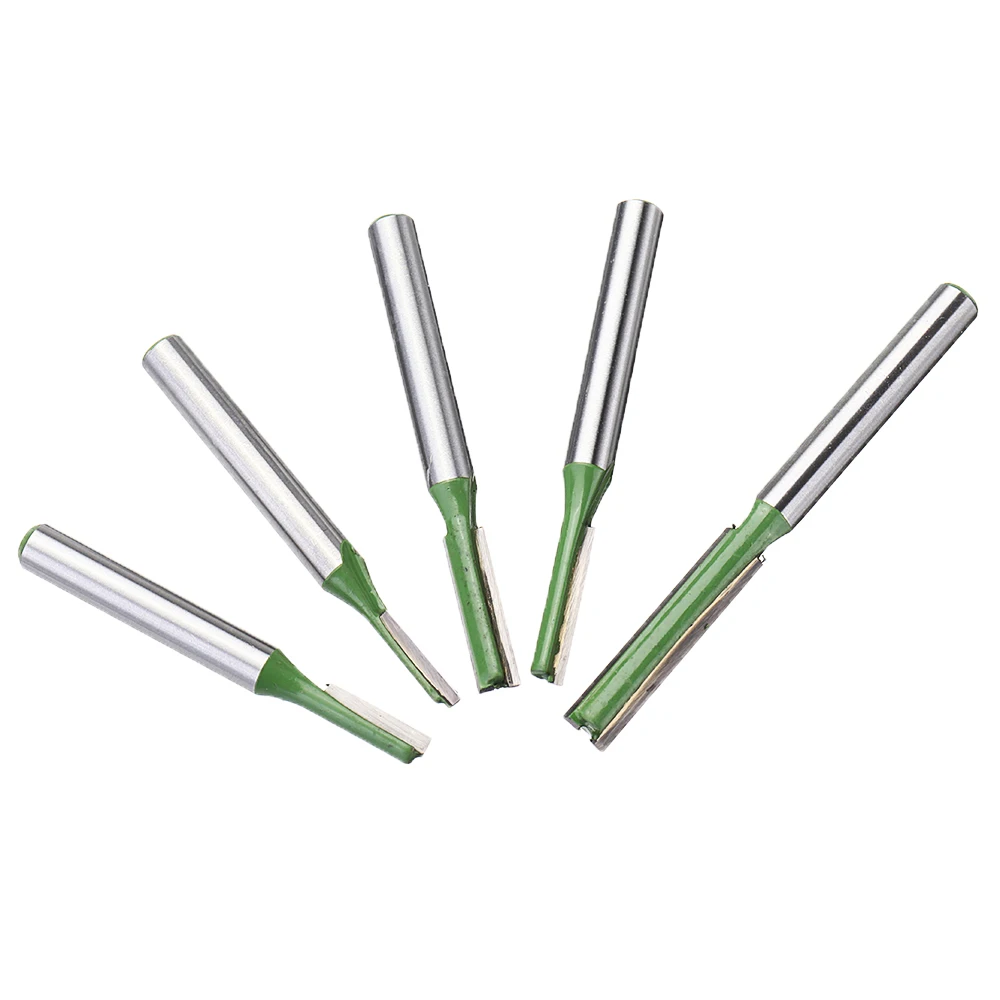 

5pcs 6mm Straight Shank Router Bit 3-6mm Cutting Diameter Woodworking Milling Cutter