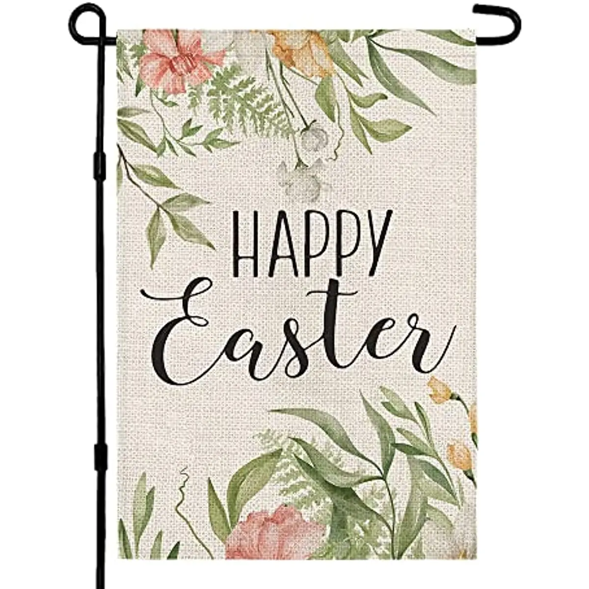 

Watercolor Happy Easter Garden Flag Floral 12x18 Inch Double Sided Outside Vertical Holiday Yard Decor Custom Flag