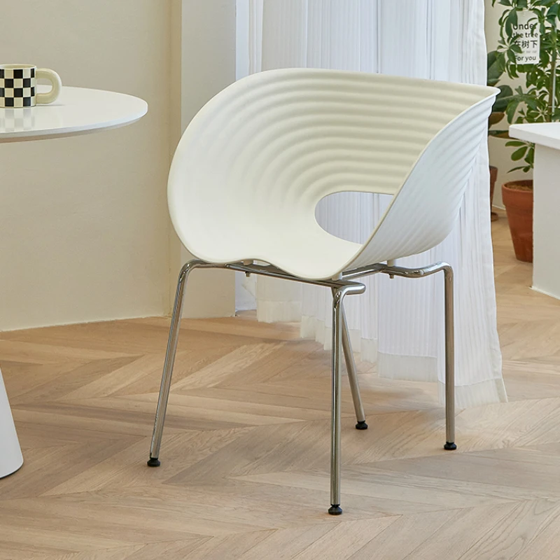 

Shell Chair Backrest Nordic Cafe Negotiation Small Apartment Net Red Retro Plastic Meal Furniture Muebles