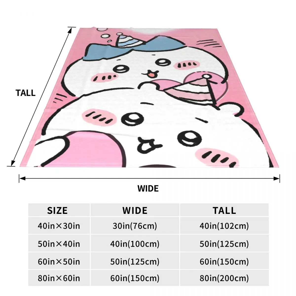 Теплое одеяло Chiikawa Love Heart плюшевое для пикника удобный диван стул фланелевое