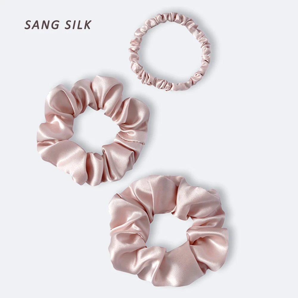 

3PCS Set 100% Pure Mulberry Silk Scrunchies 1-5CM Hair Bands Headband Silk Hair Tie Gum Elastic Ponytail Holder Hair Accessories