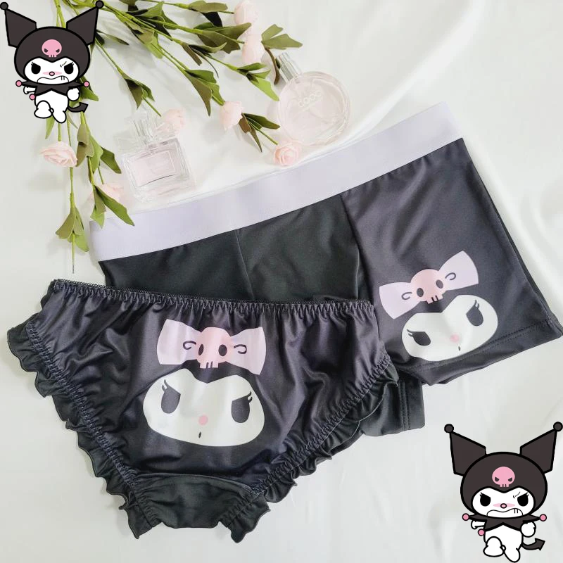 

Kawaii Kuromi Cinnamoroll Couple Panties Cartoon Anime My Melody Little Twin Star Men Underwear Girl Ice Silk Underpant Boy Gift