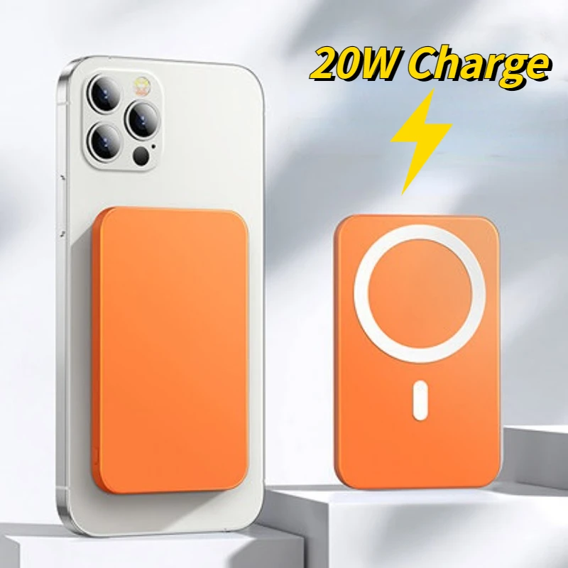 

20 Вт Беспроводное зарядное устройство Magsafe Power Bank, зарядное устройство для телефона, внешняя батарея, быстрая зарядка для iPhone 14 13 12 Series, портативное зарядное устройство