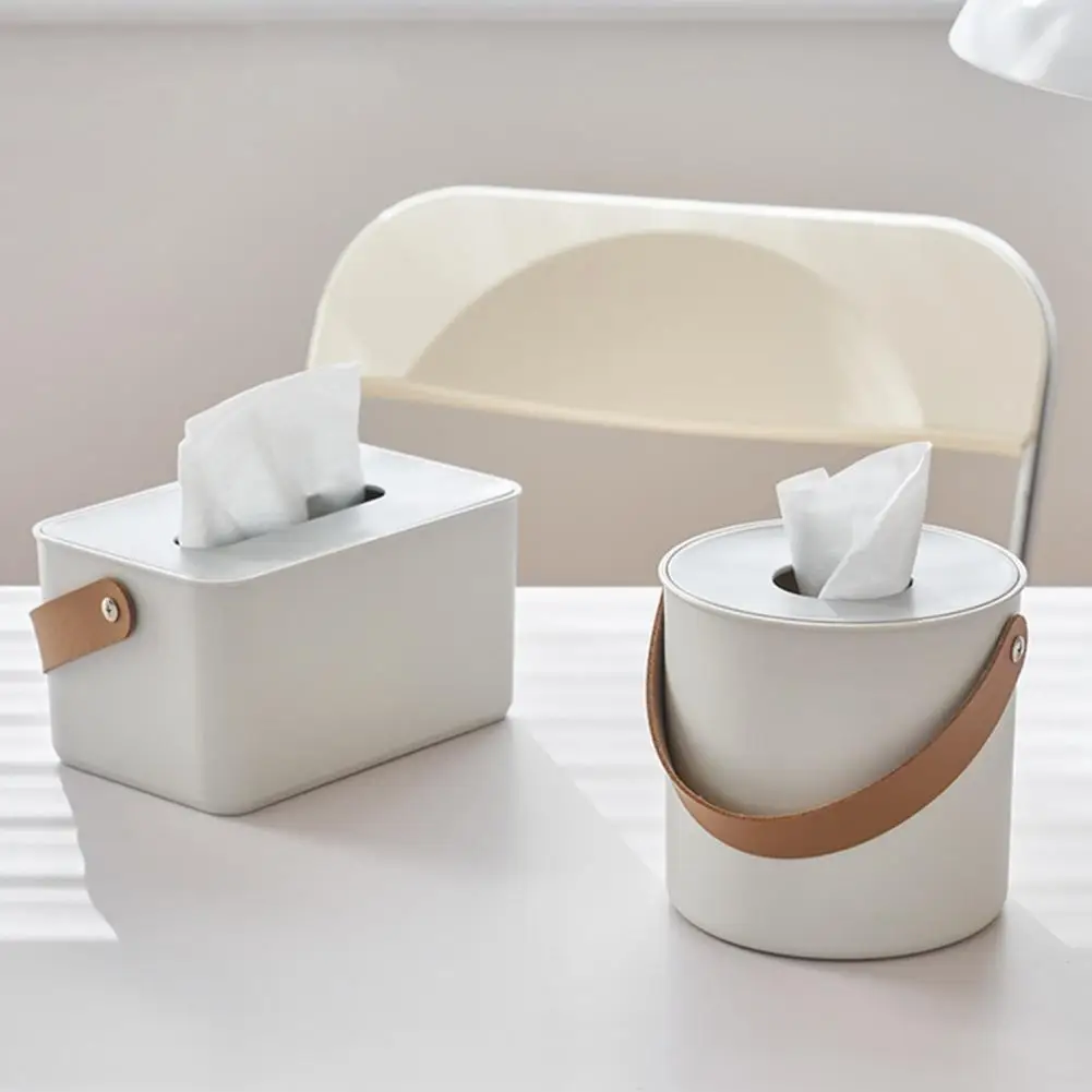 

Rounded Edge Fashion Smooth Surface Tissue Box ABS Tissue Container Wide Opening Home Supplies