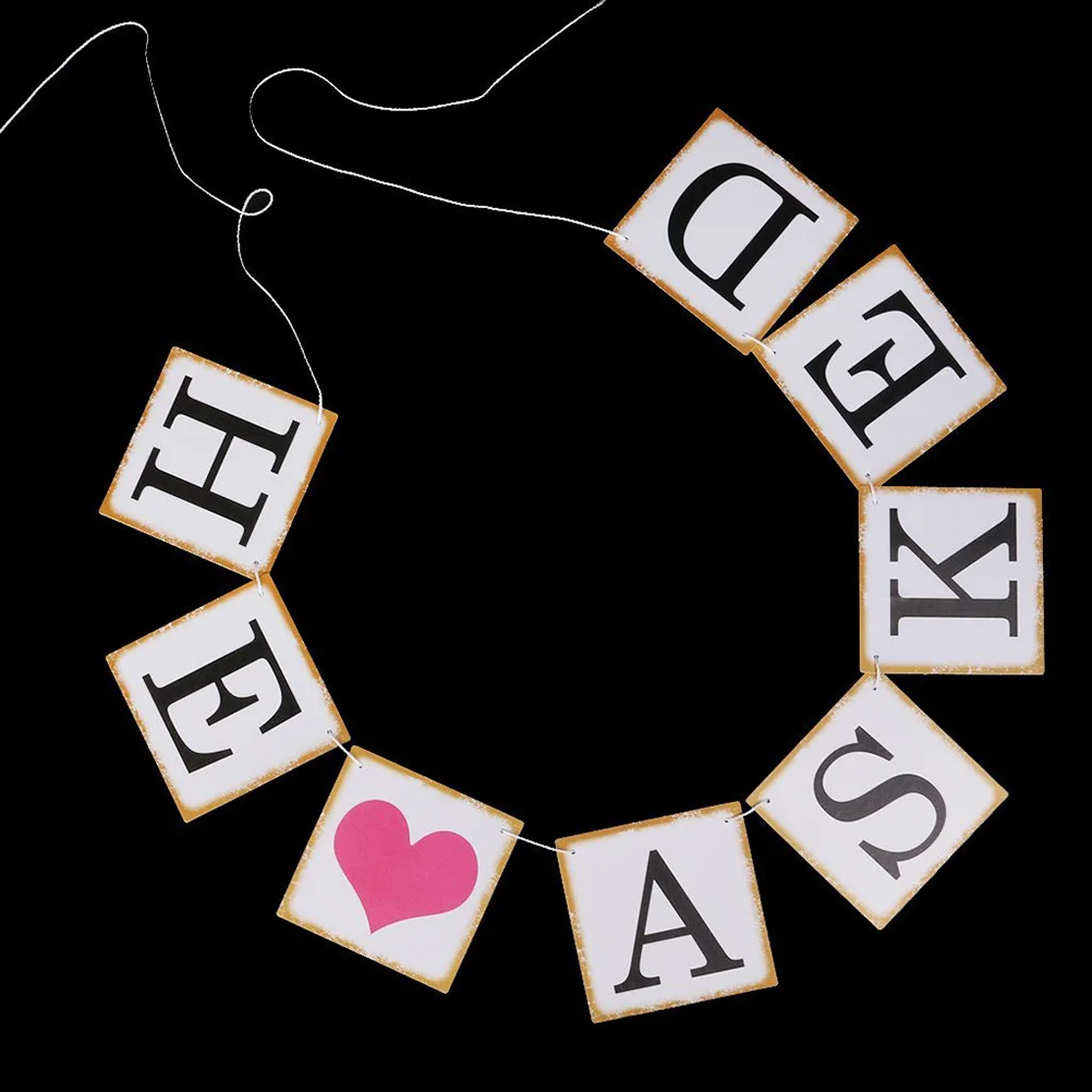 HE ASKED SHE SAID YES украшение для свадебной вечеринки знак памятный черный баннер