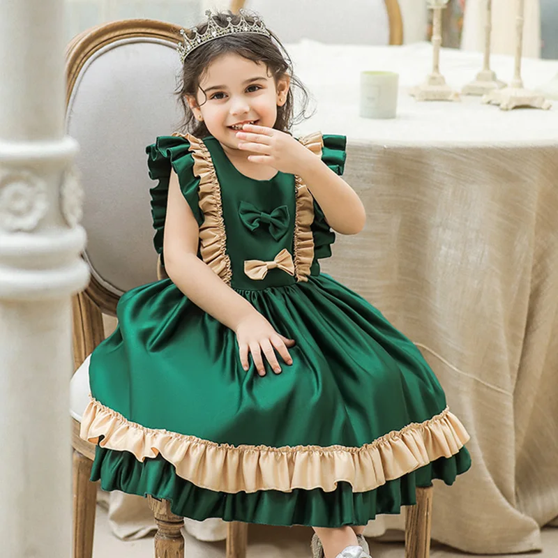 

Summer Baptism Toddler Ceremony Big Bow 1st Birthday Dress Baby Girl Costume Evening Baptism Christmas Party Princess Vestidos