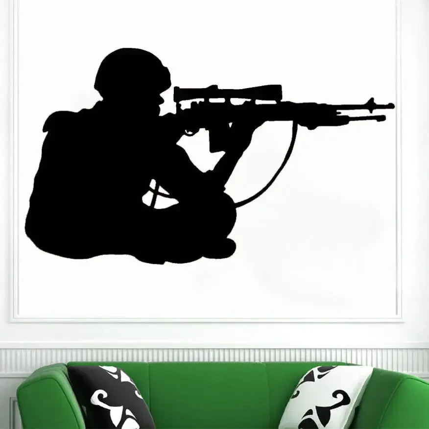 Военный солдат армия мужская Наклейка на стену большой размер виниловые