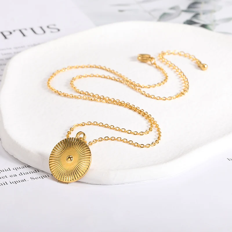 Минимализм ожерелья с монетами в виде диска подвески для женщин ювелирные