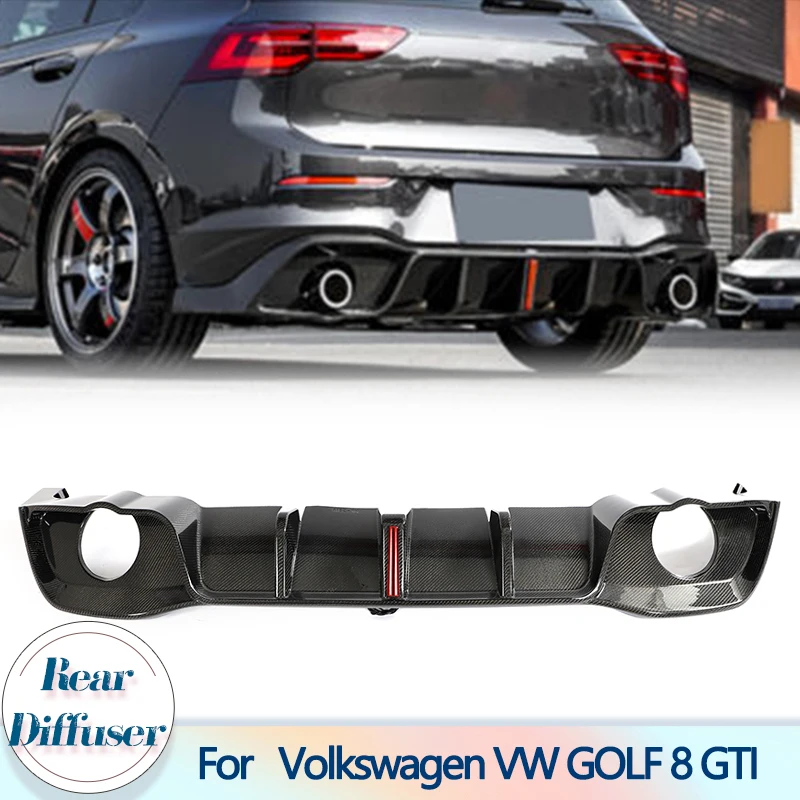 

Rear Bumper Diffuser Lip For Volkswagen VW Golf 8 GTI 2021 2022 Carbon Fiber Rear Bumper Diffuser Lip Car Accessories Protector