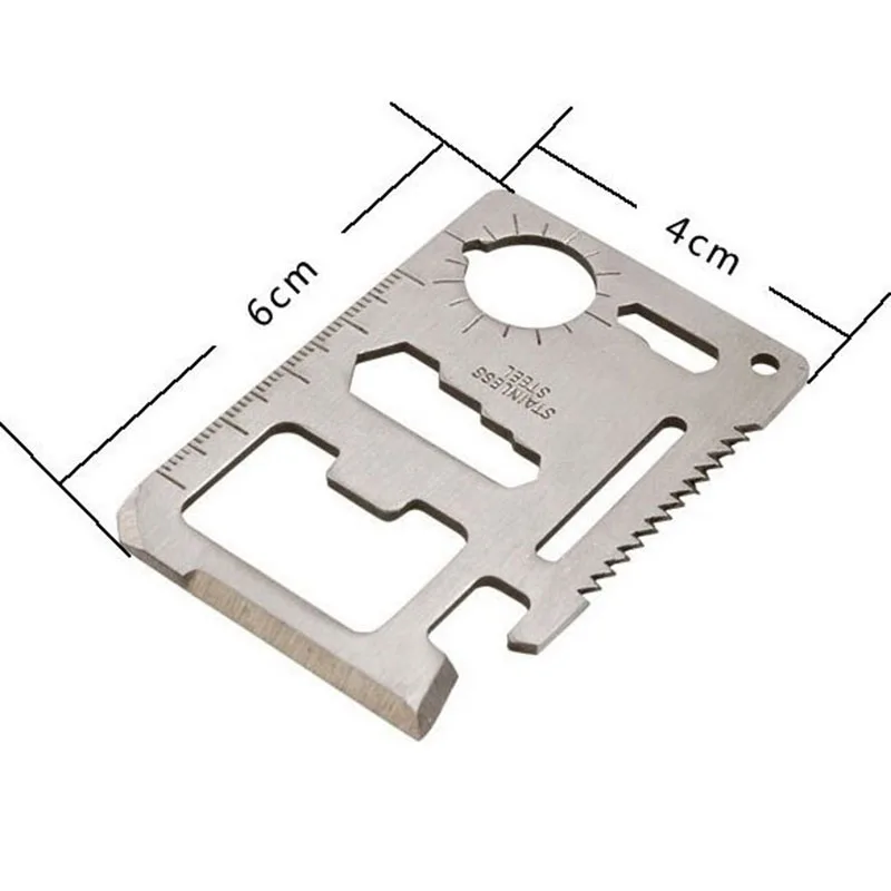 

14 In 1 Multifunctional Survival Pocket Card Tool Stainless Steel Outdoor Camping Emergency Equipment For Hiking Hunting Cycling