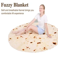 soft warm flannel burrito blankets 280gsm round shape airplane travel throw coral fleece tortilla nap wrap blankets