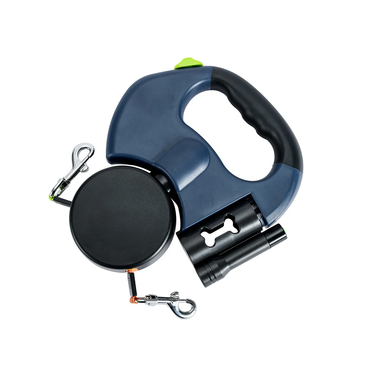 

Pet double head retractable tractor rope with lamp one tow two rope dog walker dog rope with garbage box