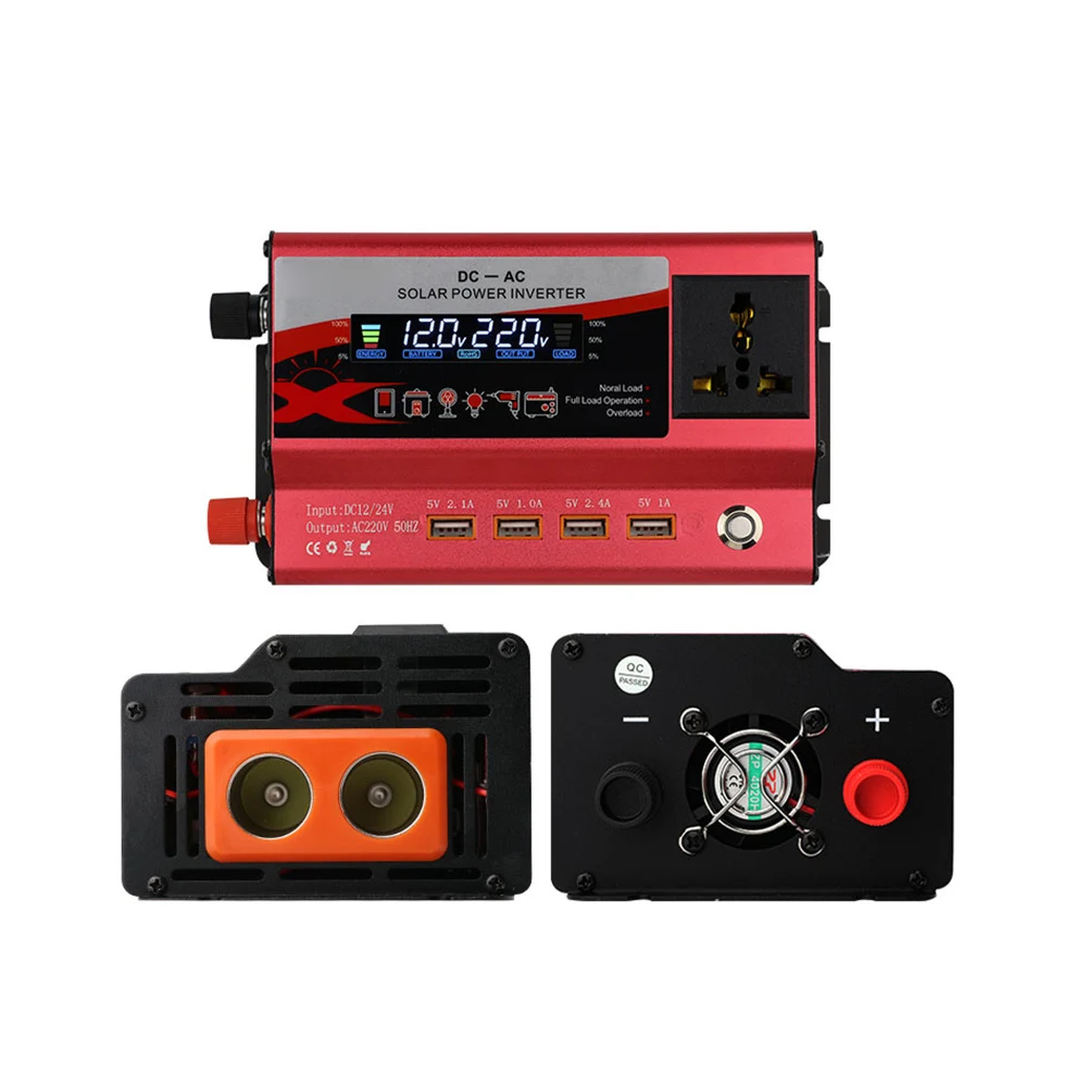 

Power Inverter Car Inverter Solar Inverter DC 12V/24V to AC 220V Modified Sine Wave Voltage Converter Adapter For Home Outdoor
