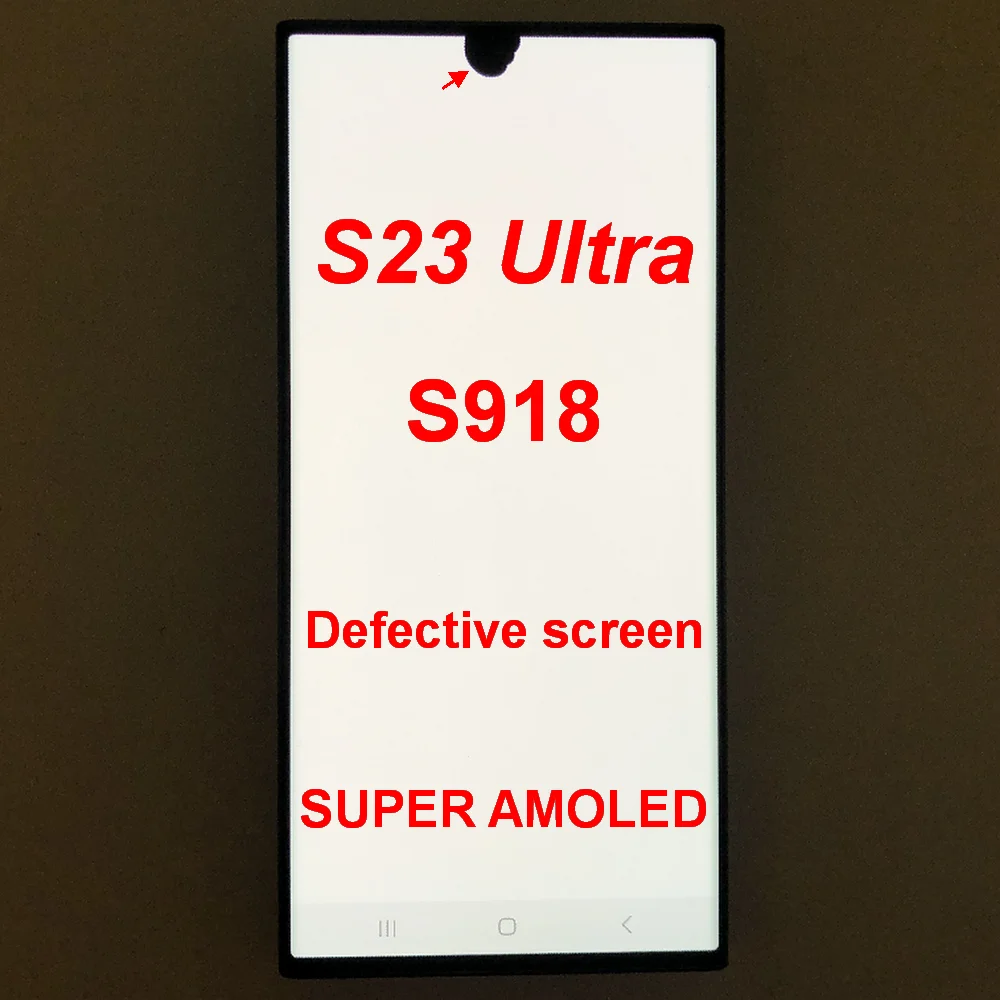 Фото Super AMOLED для Samsung Galaxy S23 Ultra 5G ЖК-дисплей S918B S918B/DS Замена дигитайзера сенсорного экрана с экраном дефектов №1
