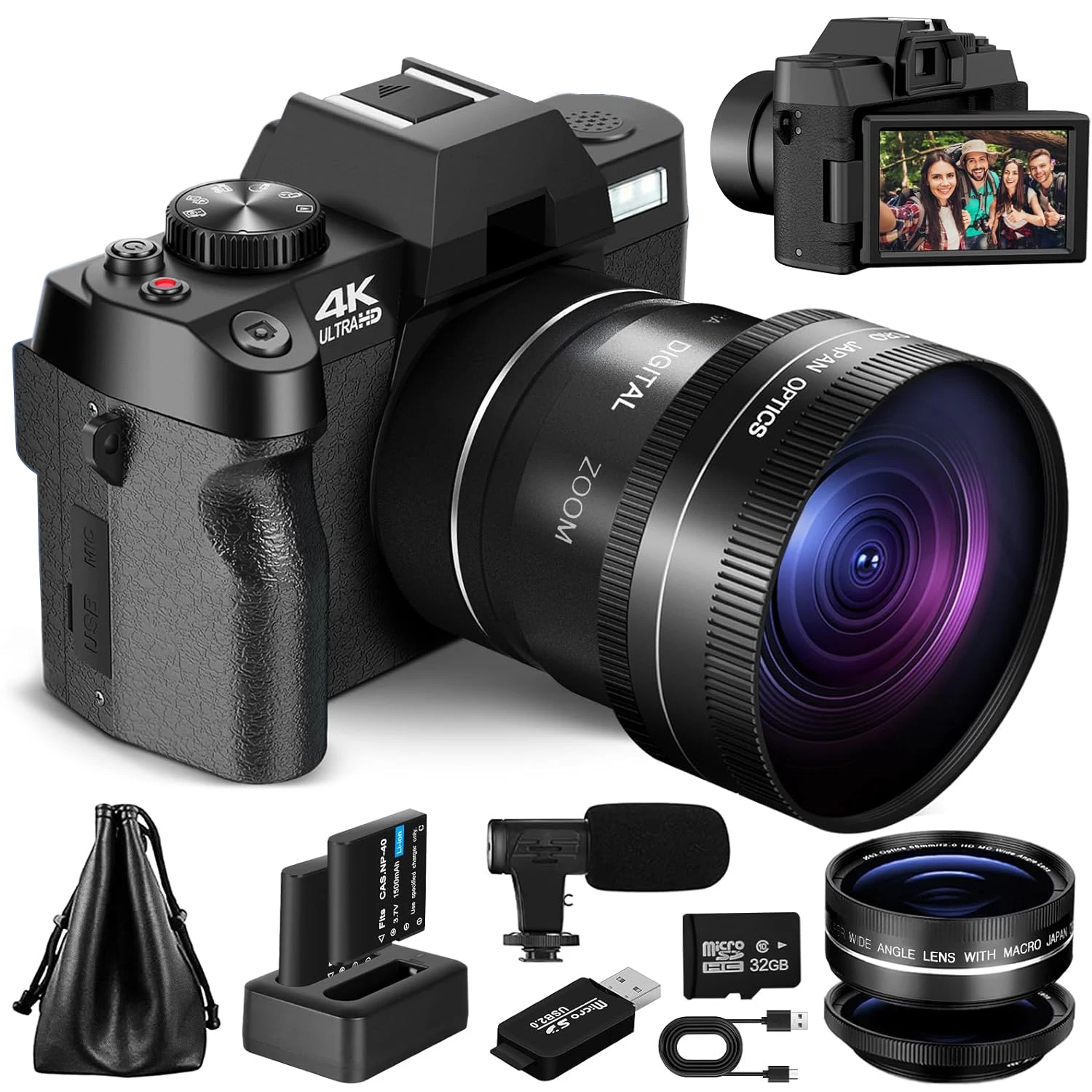 

,Digital Camera For Photography And Video 16X Digital Zoom 4K 48MP Vlogging Camera For With 180° Flip Screen