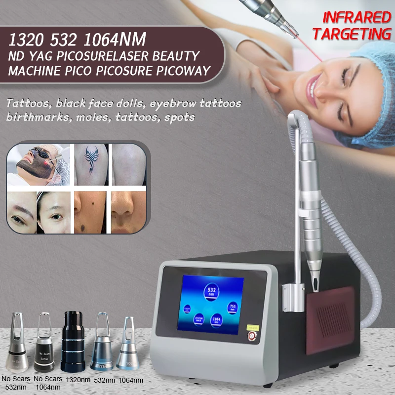 

ADG High Power Hot Sale With Replace Heads Q Switch Nd Yag Laser Tattoo Eyebrow Spot Removal Machine 1320/1064/532/755nm whit CE
