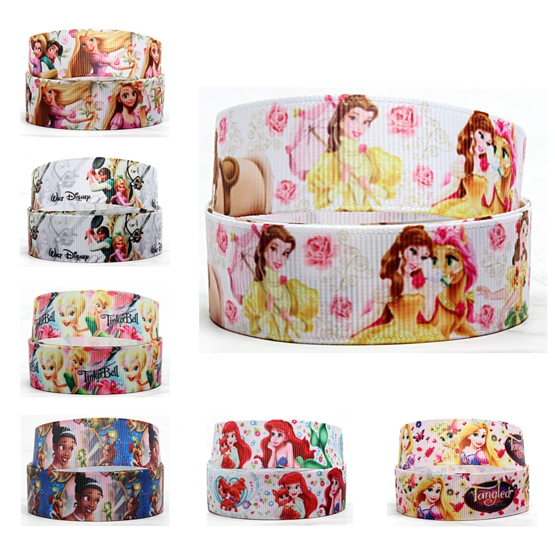 

25MM Disney Princess Printed Cartoon Character Grosgrain Ribbon