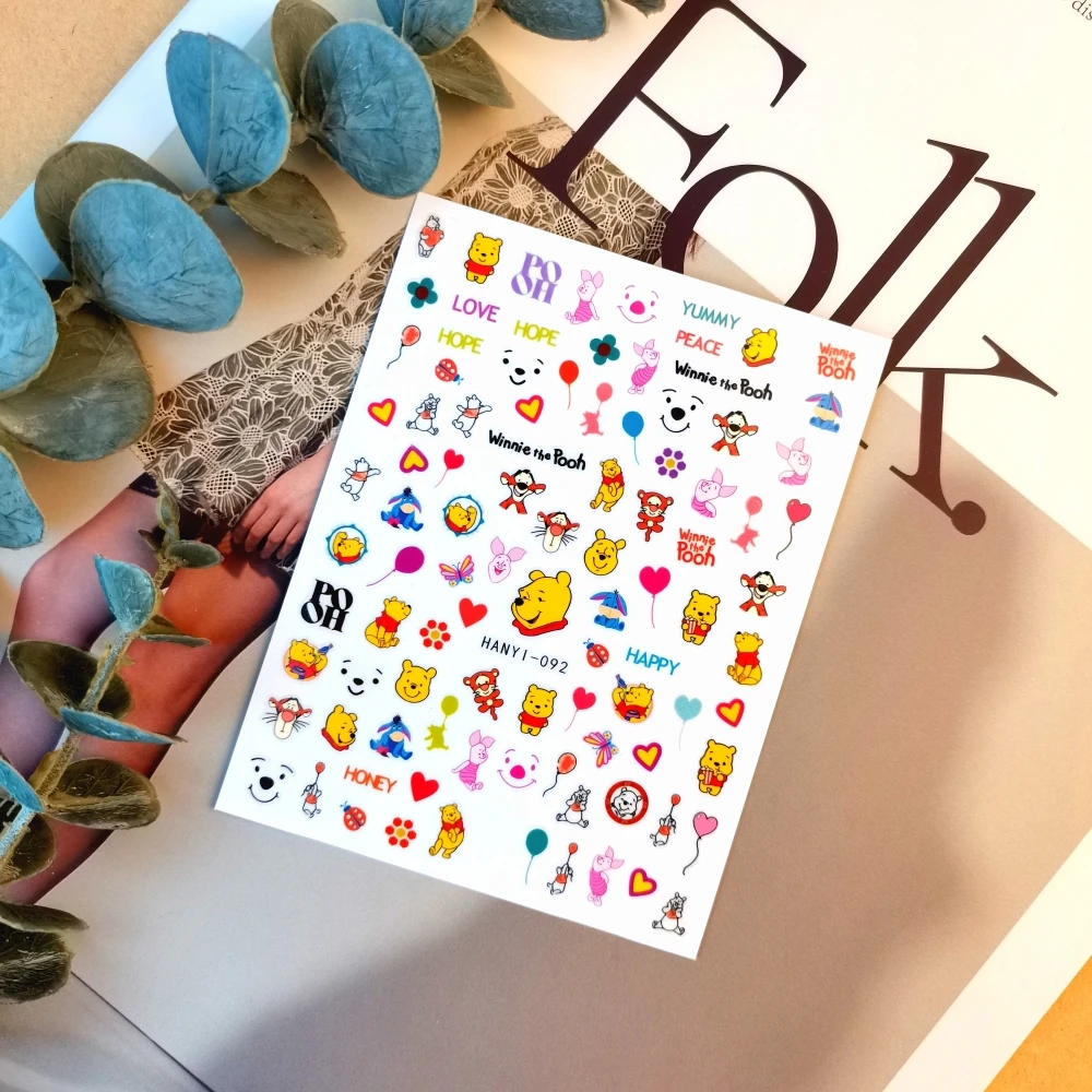 1 лист Стич Микки диснеевские новые 3D наклейки для ногтей маникюра модный дизайн