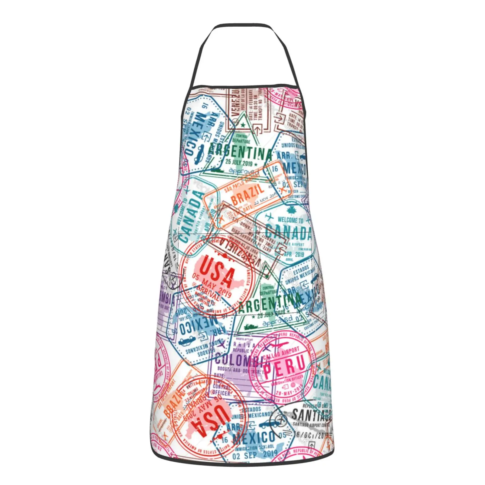 

Men's Women's Universal Apron 3D Oil-proof Bib Adjustable Washable Kitchen European and American Envelope Postmark INS Style