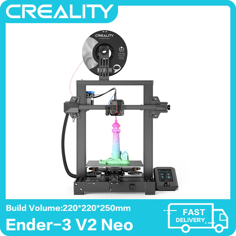 

Original CREALITY 3D Printer Ender 3 V2 Neo CR Touch Auto-Leveling Full-Metal Bowden Extruder And Flexible Magnetic Platform