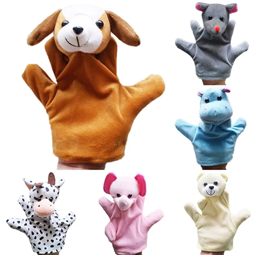 Cartoon Baby Child Zoos Farm Animal Wildlife Hand Glove Soft Plush Puppet Finger Sack for Kids Adorable Puzzle Educational Toy
