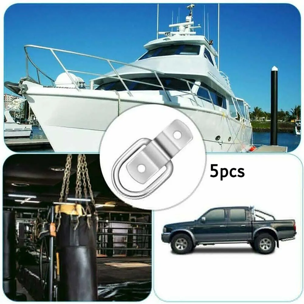 

5Pcs Metal Flat Seamless D Ring Hooks D Button Half Round Buckle Boats Garment Bags Hats DIY Handle Furniture Hardware