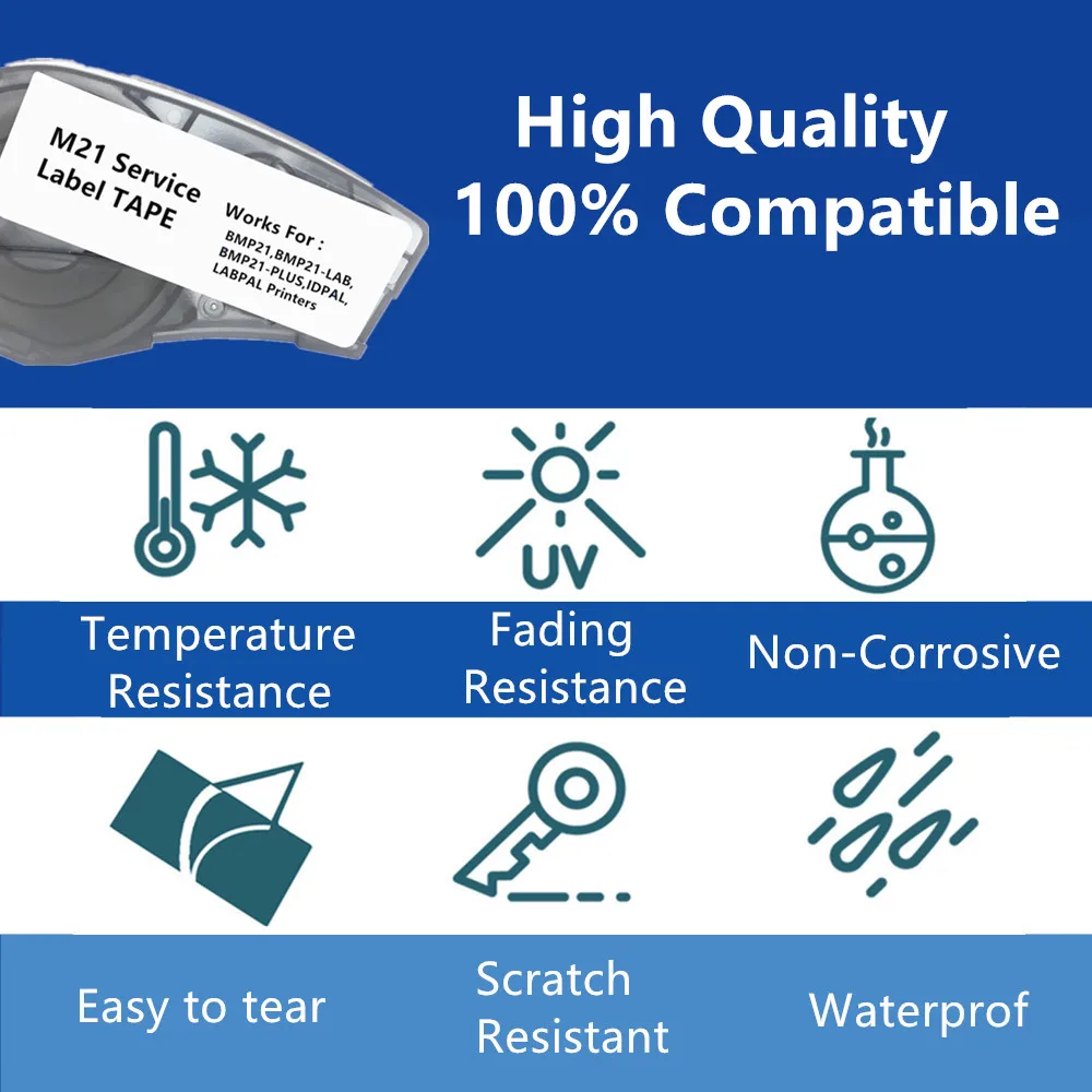 10 шт. новая версия M21-375-595 черная на белом ленте для маркировки Brady M210 M211 M210-LAB