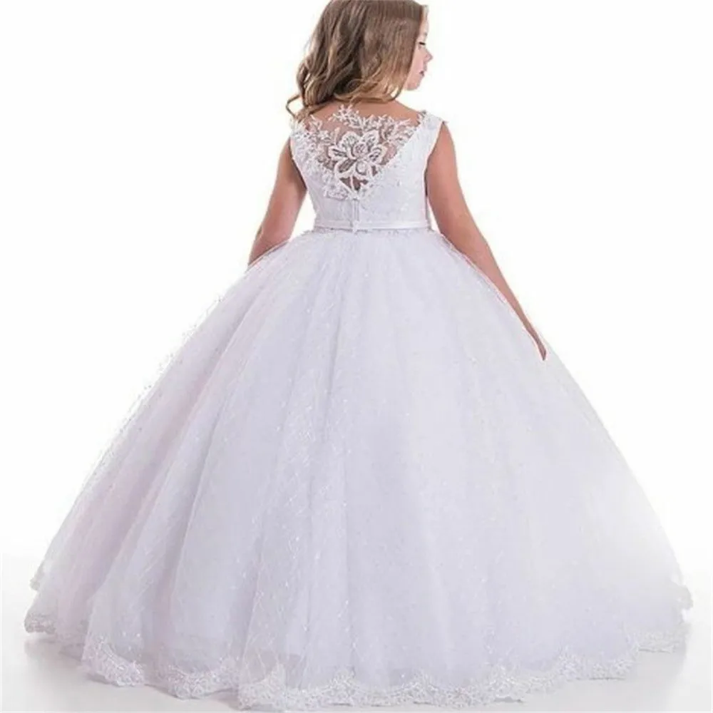 

Flower Girl Dresses White for Wedding 2023 Pageant Gown Kids Princess Birthday Girls Costume First Communion Children's Gifts