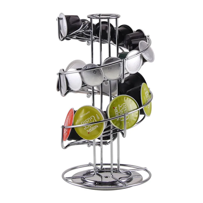 

Coffee Capsule Rotatable Holder For Dolce Gusto/ Nespreso Stand Display Black Rack kitchen Metal Plating Various Holders