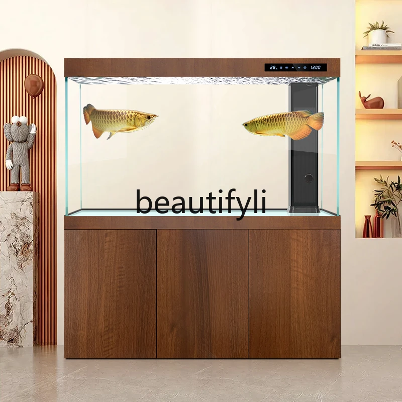Ультра-белый стеклянный аквариум для гостиной бытовой большой арованный экран