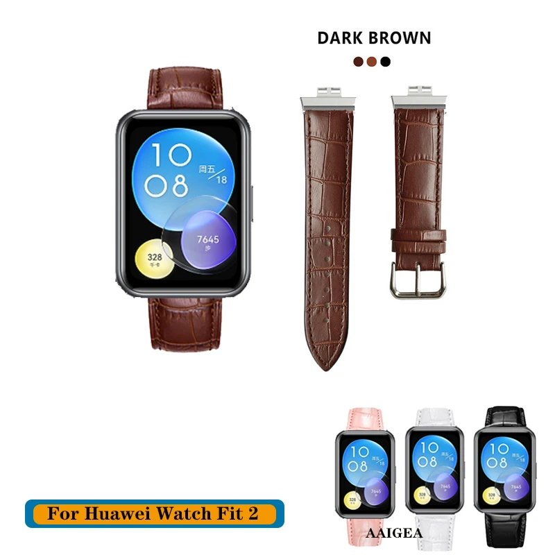 

Quality Leather Band Strap Bracelet With Connector for Huawei watch fit 2 fit2