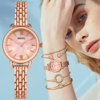 minimalist watch for women luxury ladies rose gold watch marble dial quartz wristwatch bracelet set for women relogio feminino