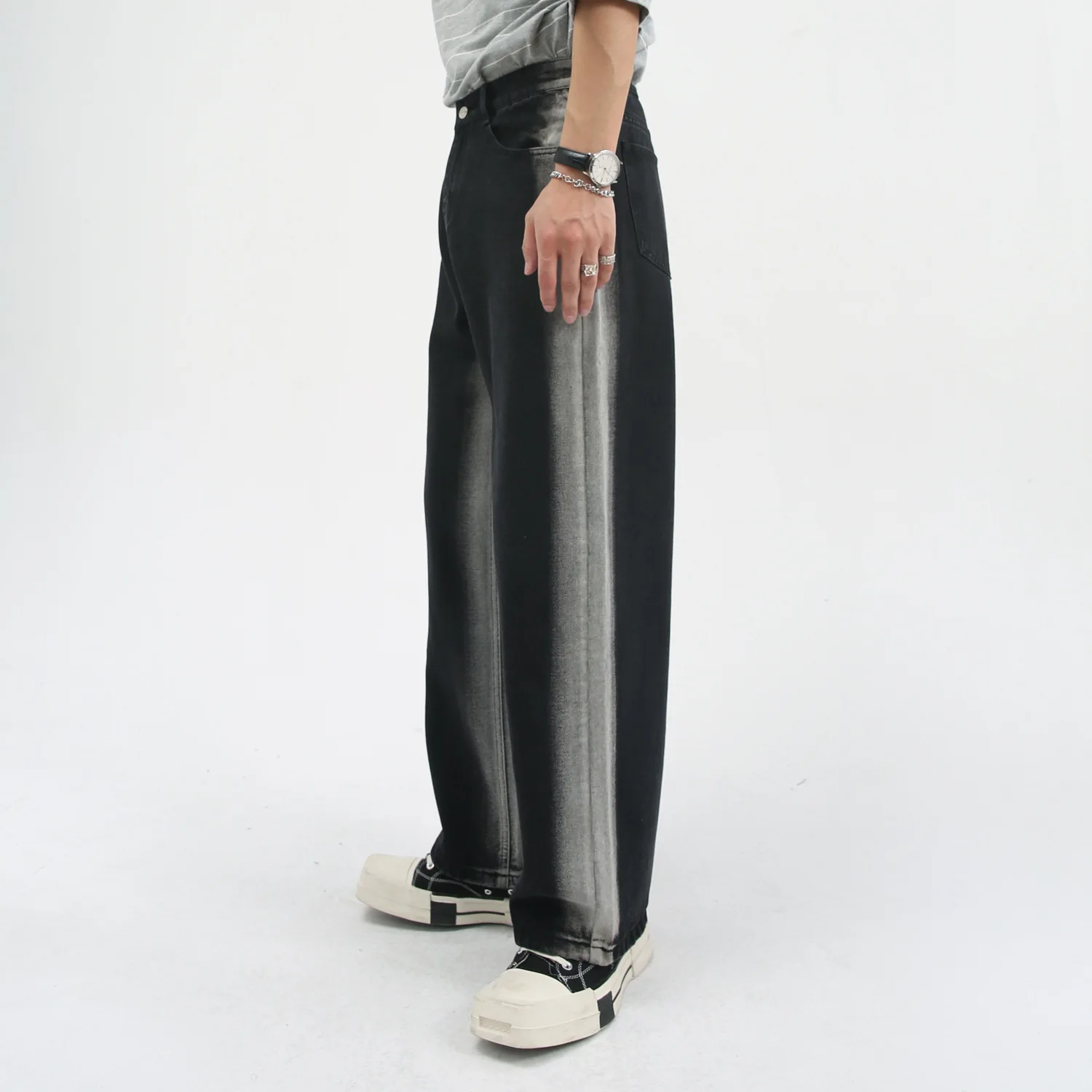 Men's Jeans Men's Trousers Gradient Stripes Tie-dye Hip Hop Streetwear Men Clothing Denim Men Baggy Jeans Y2k Clothes Men Jeans