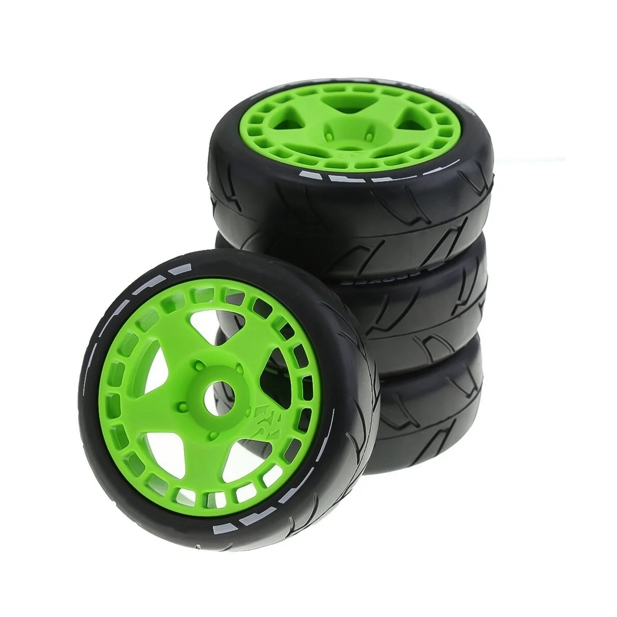 

Suitable for Raytheon Avenger Zhiding Hongnuo 17mm Adapter, 1/8 RC Remote Control Flat Running Trolley Tire,Black+Green
