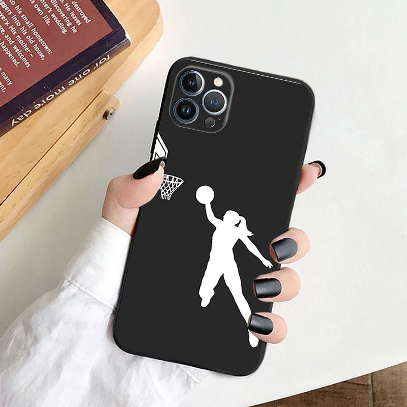 Мягкие чехлы для телефона iphone 16 15 14 13 12 11 Pro XS Max Mini XR 7 8 Plus баскетбольный Белый