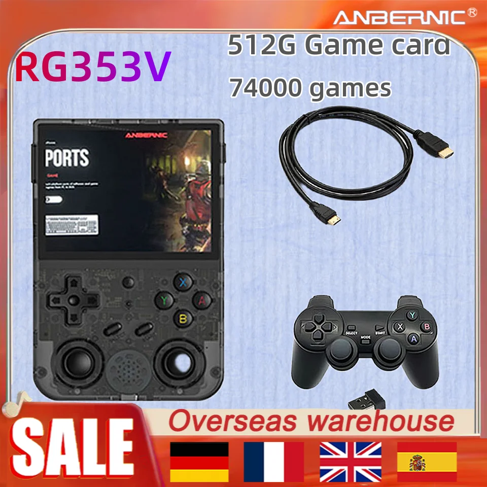 

ANBERNIC RG353V RG353VS 512G Game card 80000 games multimedia network player 5G WIFL + 4.2 Bluetooth /Wired joystick function