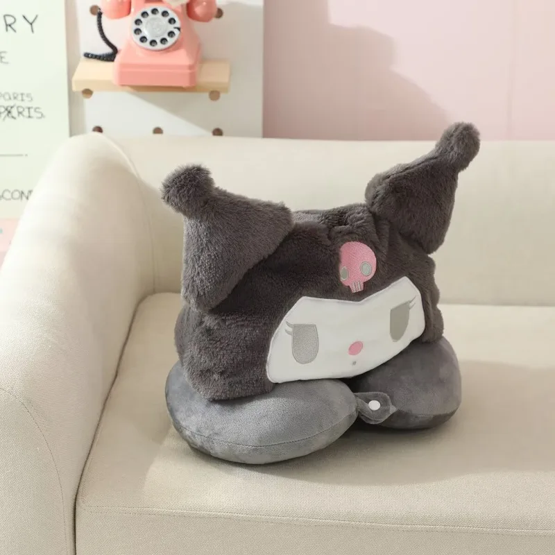 Sanrio Cinnamoroll U-образная подушка для шеи автомобильная дорожная с капюшоном аниме My
