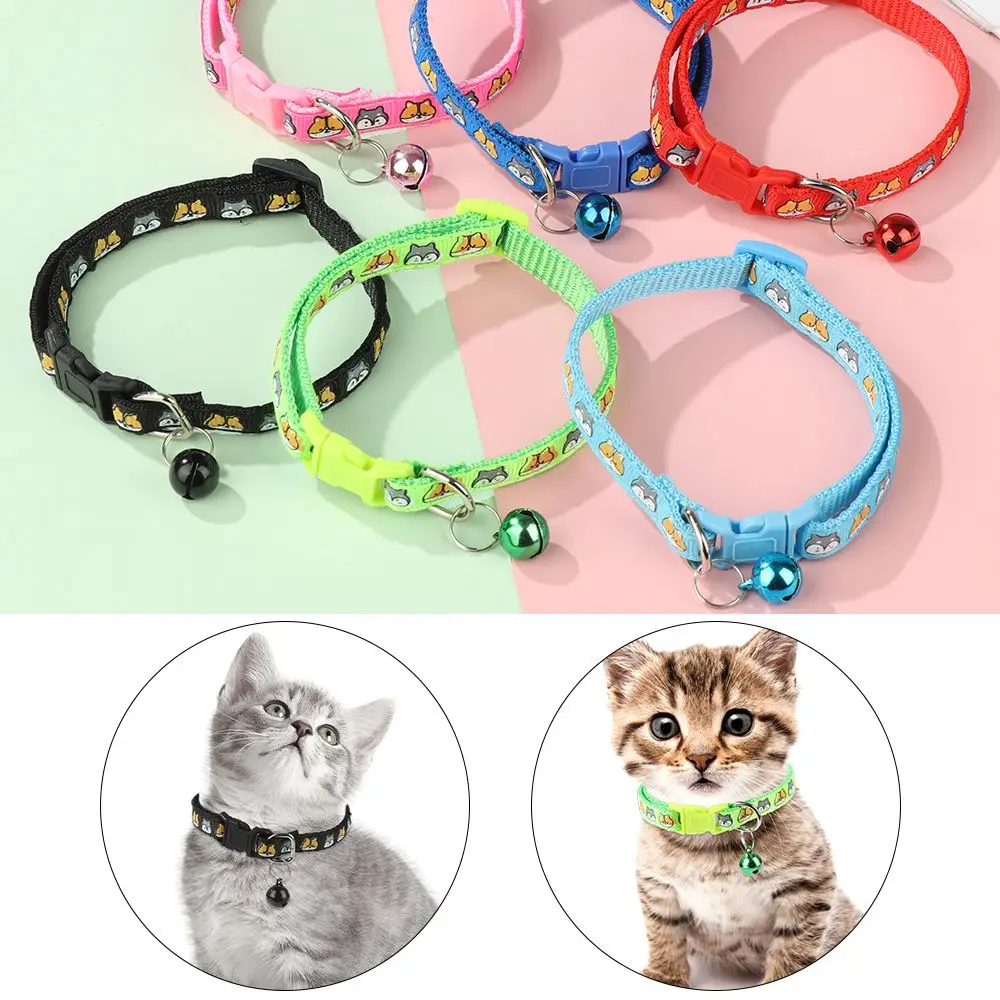 

New Pet Supplies With Bell Adjustable Cat Collar Quick Release Kitten Safety Breakaway