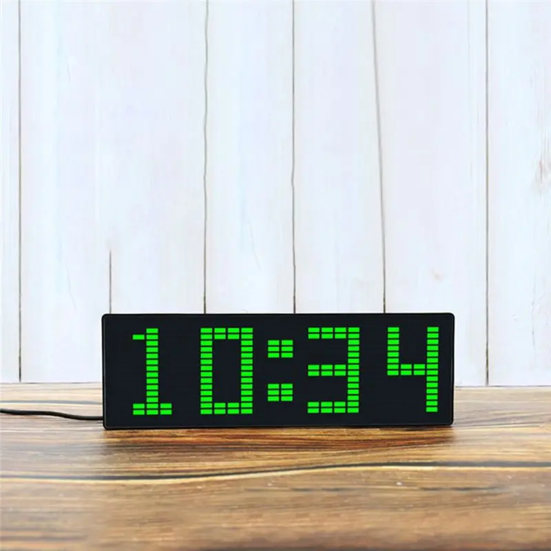 Фото Электронные часы ABIY с цветной LED-подсветкой, музыкальным спектром, голосовым управлением, ритмичной подсветкой 1624RGB и индикатором уровня звука №4