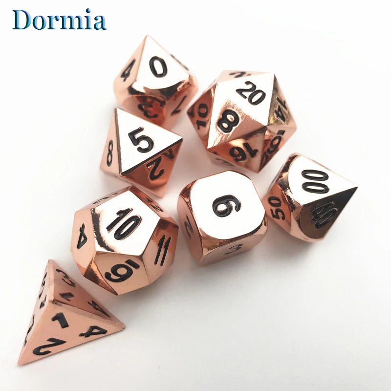 

High Quality Zinc Alloy Polyhedral Metal Dice Set D4-d20 with Box ,for DNDGame RPG Dados Jogos Board Games