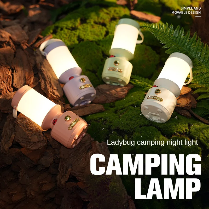 

Three Levels Of Color Temperature Camping Light Stepless Dimming Portable Lantern Brightness Memory Simple Shape Long Lasting