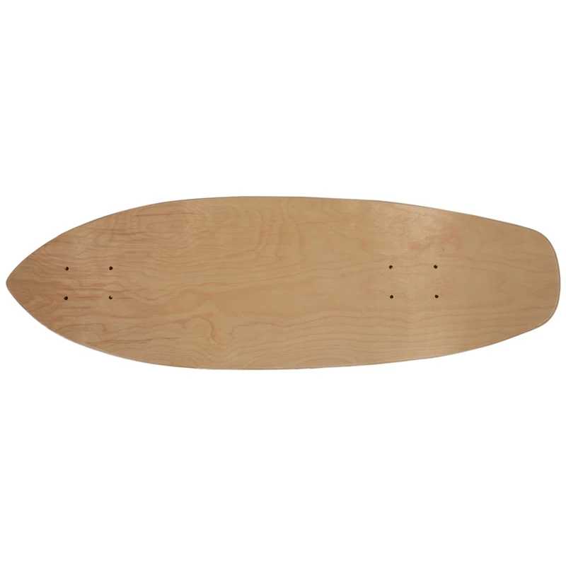 

7-Layer Land Surf Skateboard Deck Natural Maple Round Fish Board Deck Longboard Deck