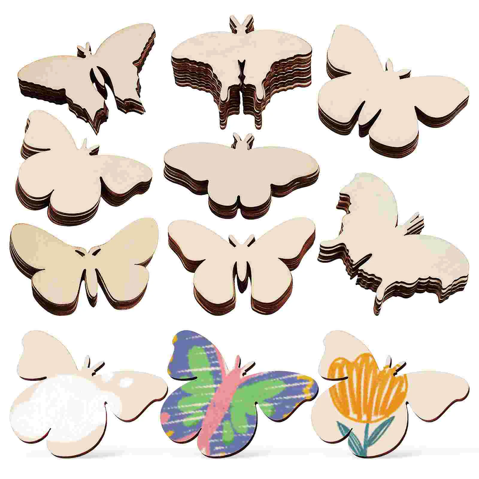 

54 Pcs Butterfly Cutouts Wood Cutouts Unfinished Wood Crafts Crafting Supplies For Home Festival Decoration
