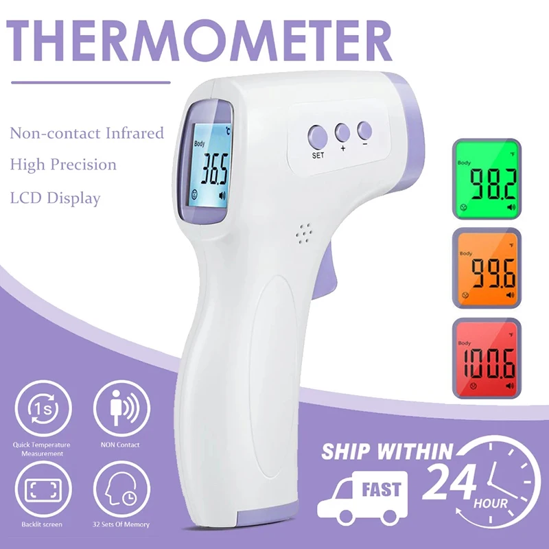 

Non-Contact Adult Fever IR Children TermometroThermometer Infrared Digital LCD Body Measurement Forehead Ear